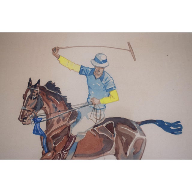 Traditional Paul Brown Polo Player 1939 Watercolor For Sale - Image 3 of 6