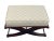Eggshell Vintage X-Form Upholstered Ottomans With Nailhead Trim, Pair For Sale - Image 8 of 14