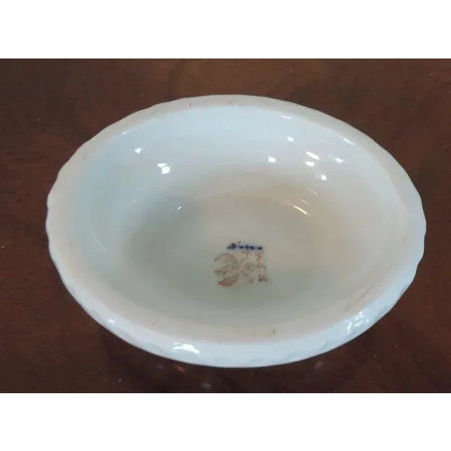 19th Century German Berlin KPM Porcelain Butterflies & Birds Salt Cellar Decorated For Sale - Image 10 of 11