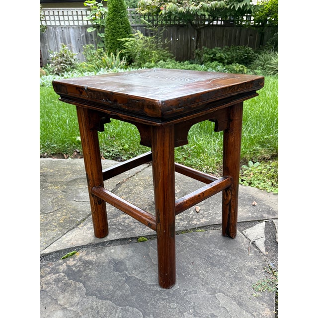 Antique Provincial Chinese Hardwood Low Stool / Table For Sale In Philadelphia - Image 6 of 15