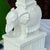 Metal 1999 White Lacquered Elephant Table Lamp With Green Laquered Shade - Newly Painted For Sale - Image 7 of 12