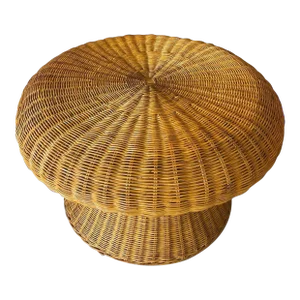 Vintage Wicker Mushroom Shape Coffee Cocktail Table