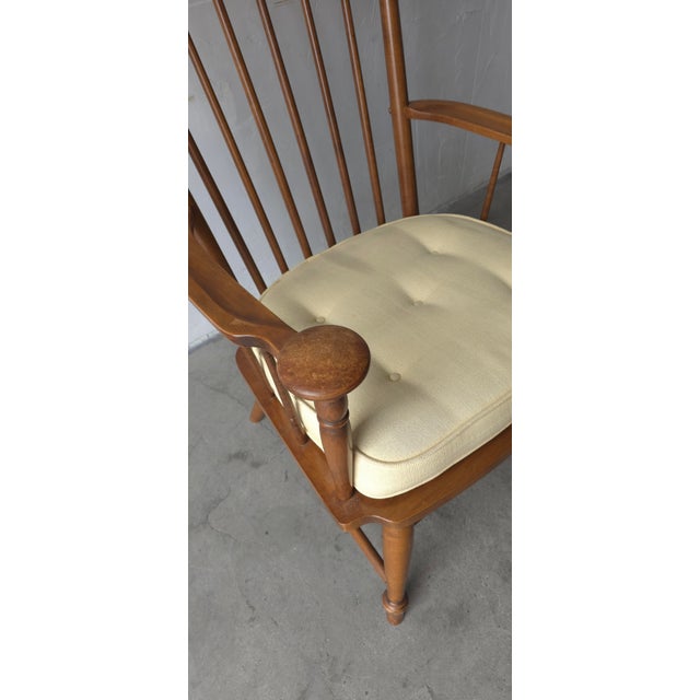 Brown Mid Century High Back Windsor Chair For Sale - Image 8 of 10