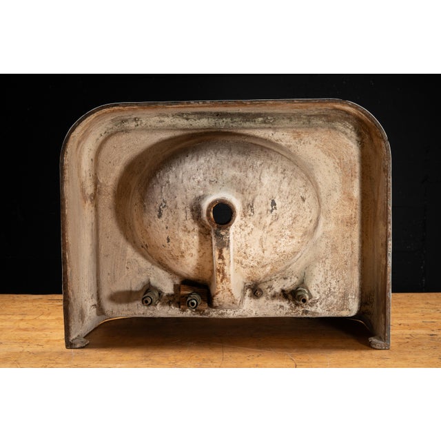 Early 20th Century Kohler Porcelain Enameled Cast Iron Three Tap Sink For Sale - Image 4 of 12