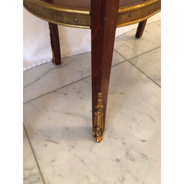 French 1940s Vintage Kidney Shaped Ormolu Side Tables - a Pair For Sale - Image 3 of 12