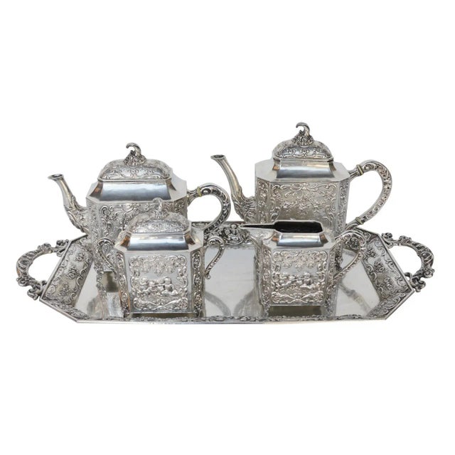 Italian Silver Tea Set Late 19th Century For Sale - Image 13 of 13