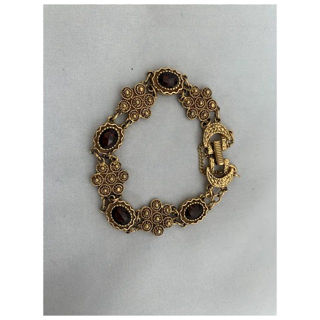 Early 20th Century Bohemian Garnet Bracelet For Sale - Image 11 of 12