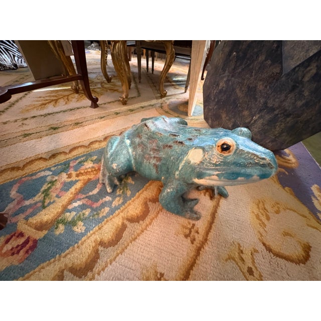 Monumental French Glazed Terracotta Frog Sculpture For Sale In Houston - Image 6 of 10