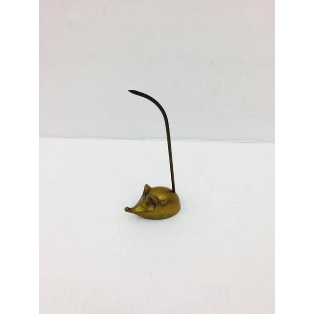 Metal Vintage Solid Brass Mouse Figure For Sale - Image 7 of 11