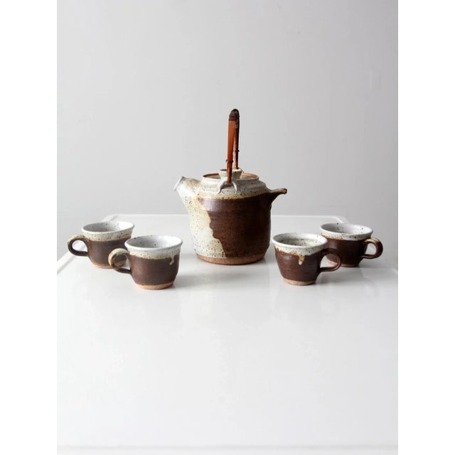 Vintage Japanese Studio Pottery Tea Set - 5 Pc For Sale - Image 12 of 12
