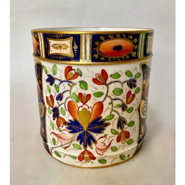 Large antique Royal Crown Derby porcelain porter's mug. Early 19th century. Rich gilding with Old Imari pattern. Measures...