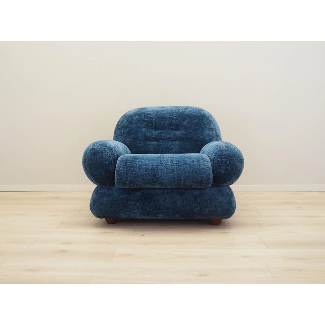 The armchair was made in the 1970s, Italian production. It is covered with original, high-quality blue fabric. We also...