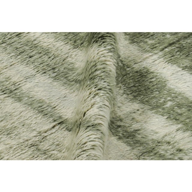 Textile Rug & Kilim’s Modern Rug With Green Abstract Patterns For Sale - Image 7 of 8