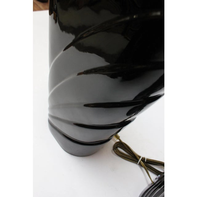 Pair of Postmodern Black Ceramic Table Lamps by O Design For Sale - Image 9 of 13