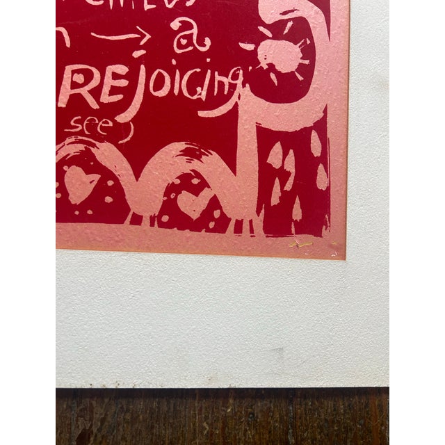 Folk Art 1960’s Original Pop Art Serigraph Silk Screen Print Folk Art Words For Sale - Image 3 of 7