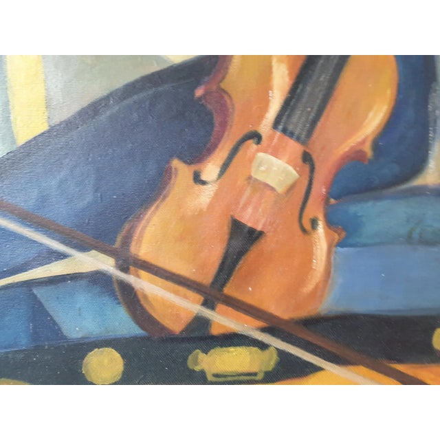 Black Still Life with Violin by C. Noël For Sale - Image 8 of 10