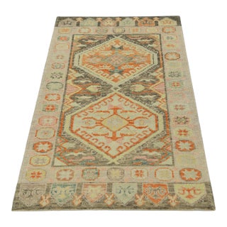 Modern Turkish Oushak Rug 3'1 x 6'6" For Sale