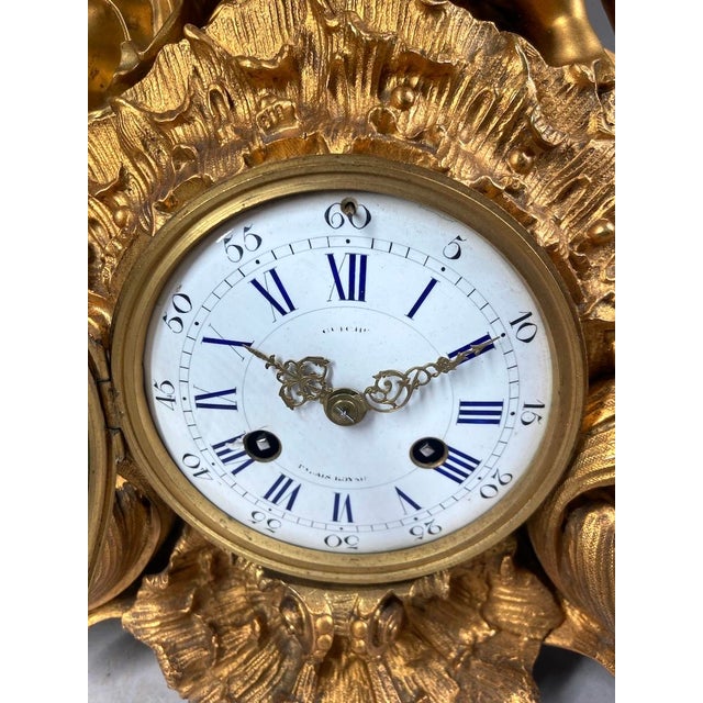 19th Century 1860s Japy Freres Louis XVI Gold Bronze Sevres Clock For Sale - Image 5 of 18