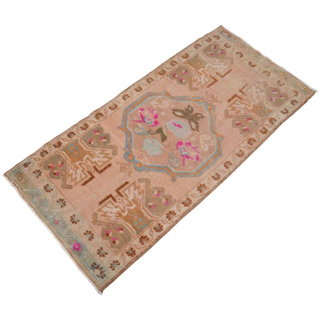 1970s Small Rug, Entryway Rug, Bath Mat, Kitchen Decor, Turkish Rug, Doormat 1'10" X 3'10" For Sale - Image 4 of 18