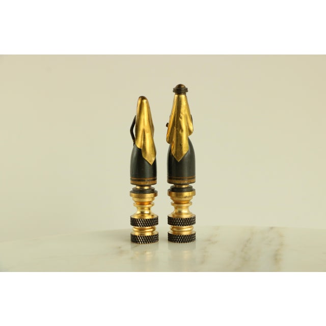 Brass Mid-Century Finial People Lamp Finials - A Pair For Sale - Image 8 of 8