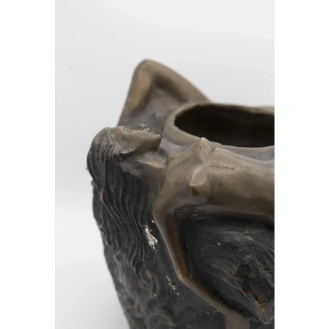 Gold French Art Nouveau Bronze Vase, 1890s For Sale - Image 8 of 9