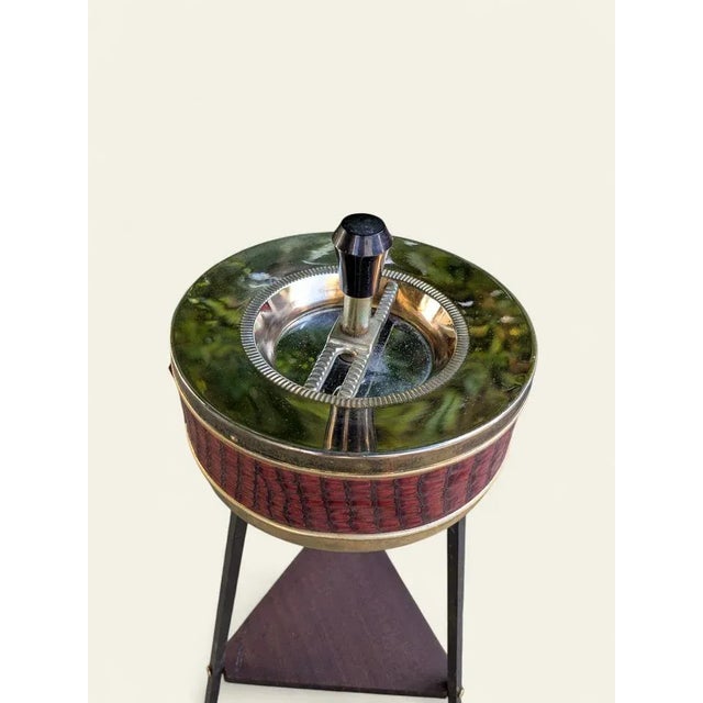 1960s Vintage Standing Ashtray with Teak Shelf, 1960s For Sale - Image 5 of 11