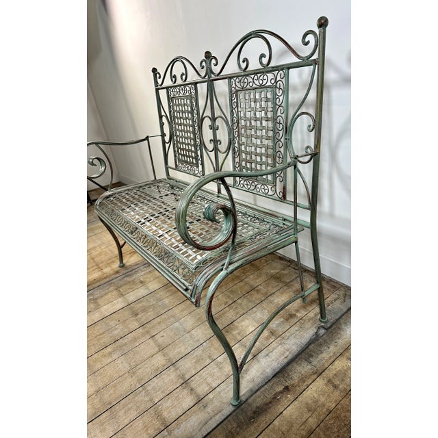 Metal Iron Foldable Garden Bench, 1970s For Sale - Image 7 of 10