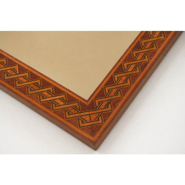 Rectangular Brown Marquetry Mirror by Pio Zanotti, Italy, 20th Century For Sale - Image 9 of 16