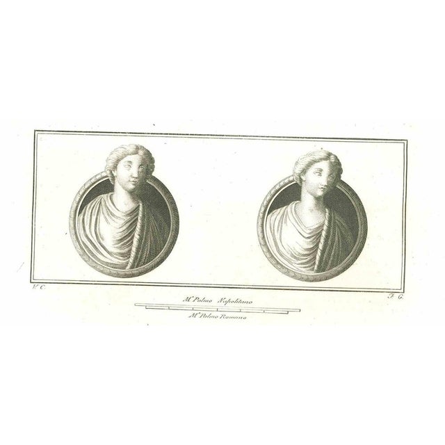 Ancient roman relief, from the series "antiquities of herculaneum", is an original etching on paper realized by vincenzo...