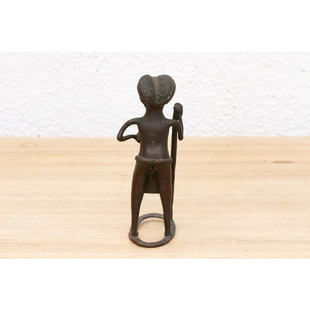 Metal African Bronze Figure of a Woman For Sale - Image 7 of 8
