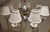 Metal Vintage Tuscan Blue and White Eight-Arm Chandelier With Shades For Sale - Image 7 of 7
