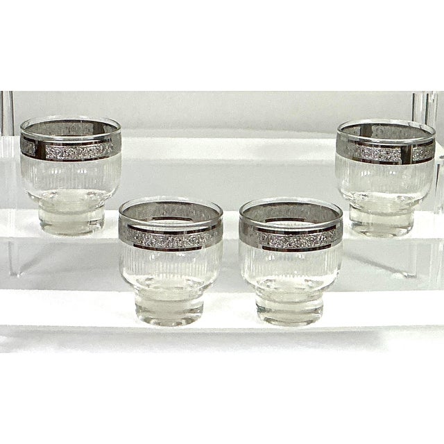 McM-Starlyte-(S7t5)-Silver Banded,footed,– Cocktail/Liquor Glasses – Set of Four For Sale - Image 6 of 6