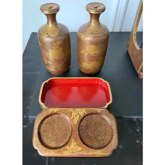 Japanese Maki-e Lacquerware Portable Picnic Set Sagejubako For Sale - Image 16 of 18