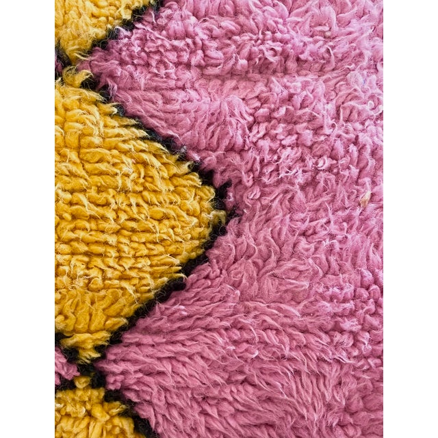 Moroccan Abstract Wool Pouf For Sale - Image 4 of 7