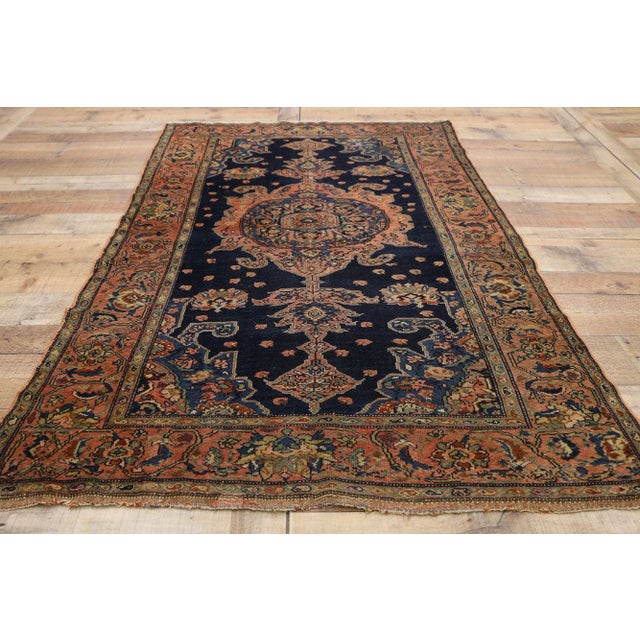 Textile Antique Persian Malayer Rug - 03'11 X 05'11 For Sale - Image 7 of 10
