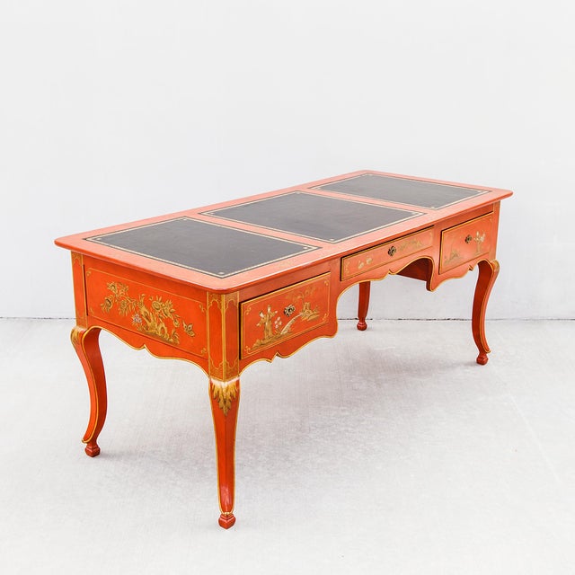 Vintage French Regency Chinoiserie Writing Desk by Baker, 1980s For Sale - Image 14 of 15