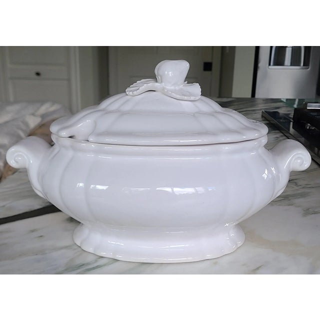 White Made in Portugal Bordallo Pinheiro Strawberry Motif Soup Tureen For Sale - Image 8 of 12