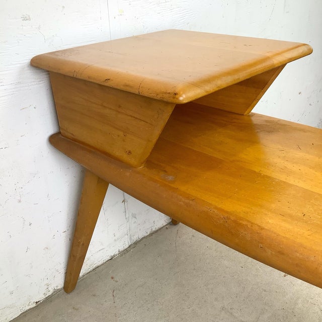 Heywood-Wakefield Modern Birch Magazine Table in Wheat Finish For Sale - Image 10 of 12