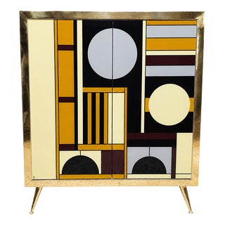 Murano Glass 2-Door Sideboard, 1980s For Sale