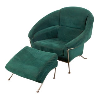 Milo Baughman for Thayer Coggin Boldido Lounge Chair With Ottoman - a Pair For Sale