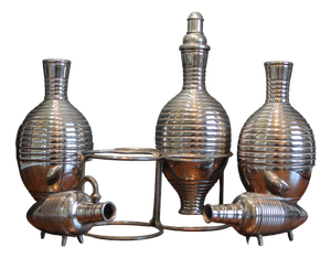 Italian Art Deco Silver-Plated Decanters from Calegaro, 1920s, Set of 5