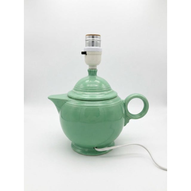 Vintage Green Ceramic Teapot Accent Lamps - a Pair For Sale - Image 4 of 9