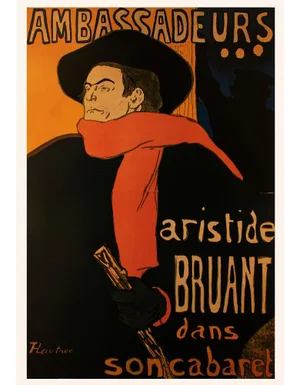 1992 After Henri De Toulouse-Lautrec "Aux Ambassadeurs: Aristide Bruant", First German Edition Large Poster