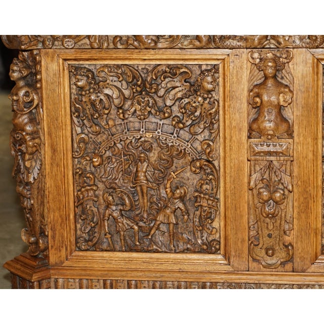 Exhibition Quality 19th Century Walnut Partner Desk With 17th Century Hand-Carved Religious Panels For Sale - Image 12 of 18
