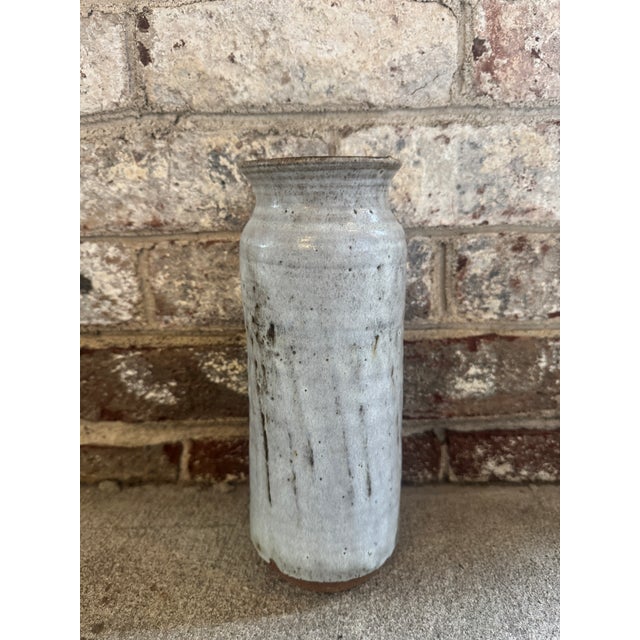 Off White Ceramic Pottery Vase For Sale - Image 4 of 11