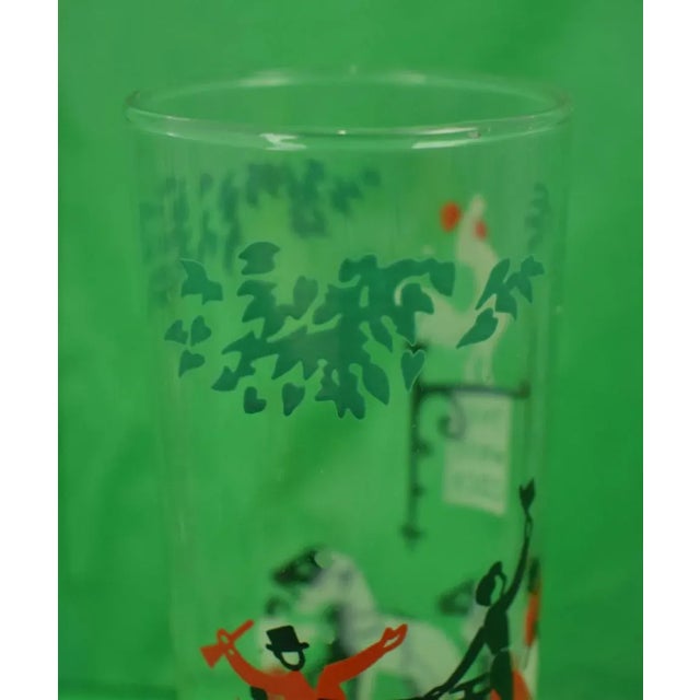 1960s Vintage White Cock Stage Coach Inn High-Ball Glasses - Set of 6 For Sale - Image 4 of 7