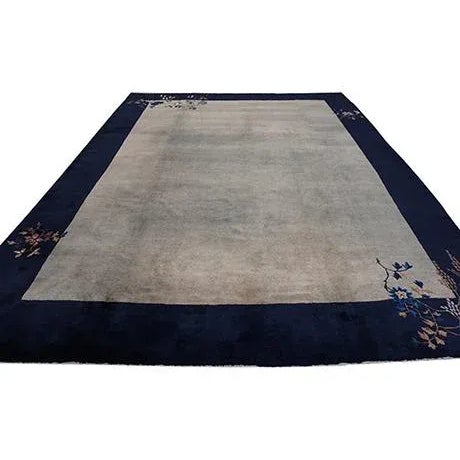 Early 20rth Century Chinese Peking Carpet ( 9'2" x 11'10" - 280 x 350 ) Antique Chinese – Peking Chinese Gray 1920s Rug,...
