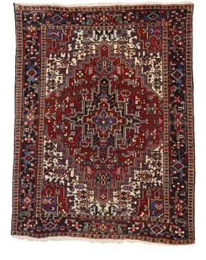 Mid 20th Century Vintage Persian Heriz Rug, 07'04 X 09'05
