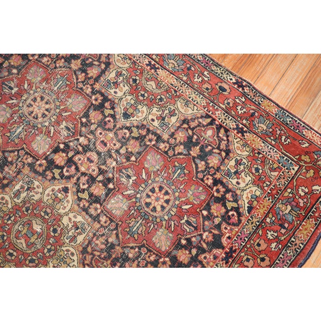 19th Century Worn Zabihi Collection Persian Rug - 4'1" x 4'8" For Sale - Image 4 of 10
