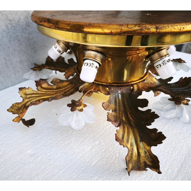 Hollywood Regency Florentine Wall Lamp attributed to Banca Firenze, Italy, 1960s For Sale - Image 12 of 18